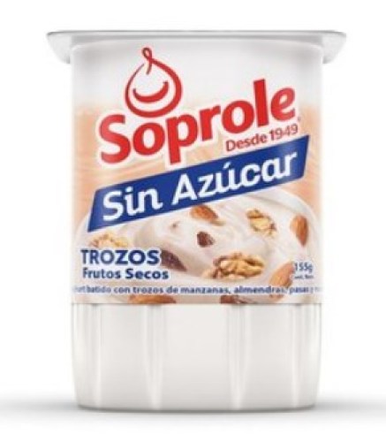 Yoghurt sin azúcar con trozos de frutos secos - Pote 155 gr